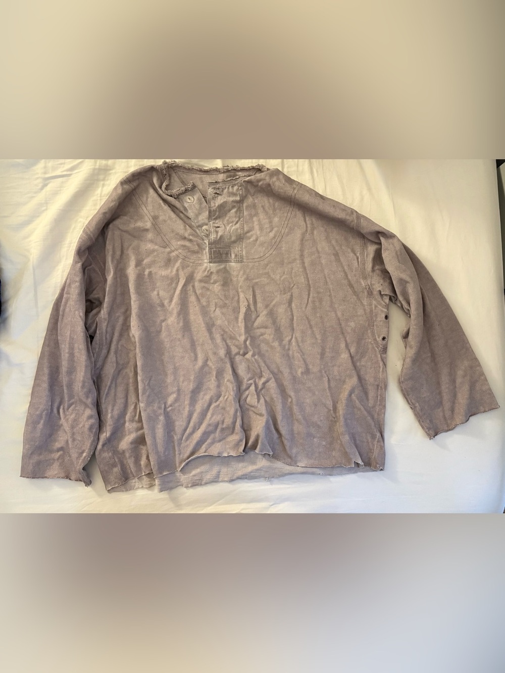 Unbranded Light Purple Men’s Cropped and Distressed Sweater - Fits L